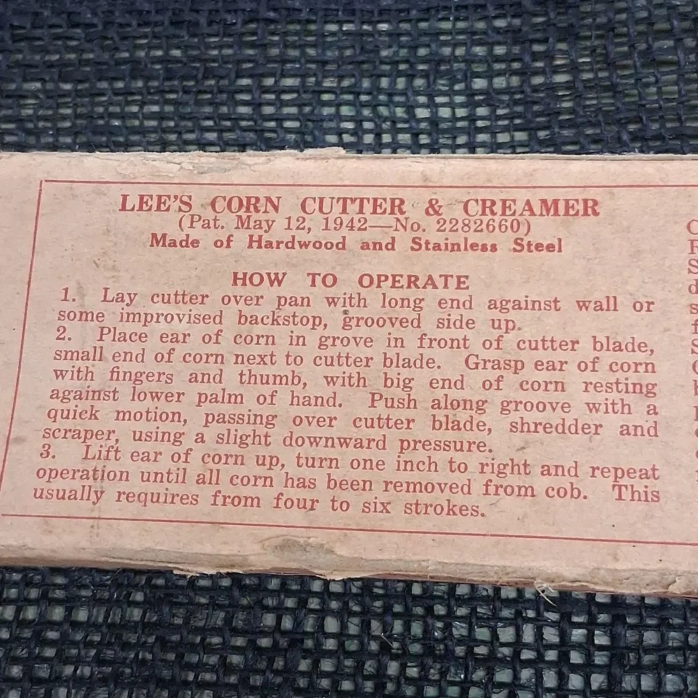 Vintage Corn Cutter & Creamer For Freezing Or Canning Sweet‎ Corn